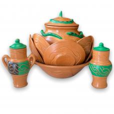 Jogo de Ib&aacute; Marajoara Formato de Cobra (Verde e Preta) Oxumar&ecirc;