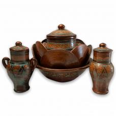 Jogo de Ib&aacute; Marajoara Riscado (Verde)