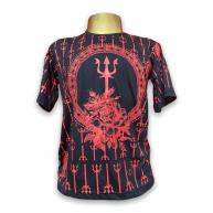 Camiseta Com Estampa Tridente De Pomba Gira (Preta)