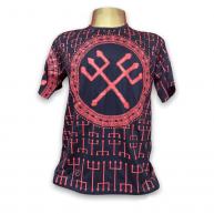 Camiseta Com Estampa Tridente De Exu (Preta)