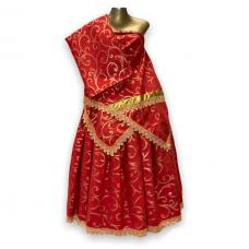 Conjunto Feminino Jacquard Com Fio Dourado (Vermelho Estampado)