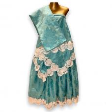 Conjunto Feminino Jacquard (Azul Estampado)