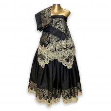 Conjunto Feminino Jacquard (Preto C/ Dourado Estampado)