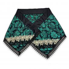 Pano da Costa Jacquard (Verde Estampado) Com Guipir