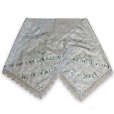 Pano da Costa Jacquard (Branco Estampado) Com Guipir