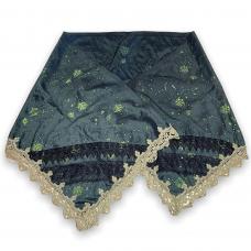 Pano da Costa Jacquard (Verde Estampado) Com Guipir